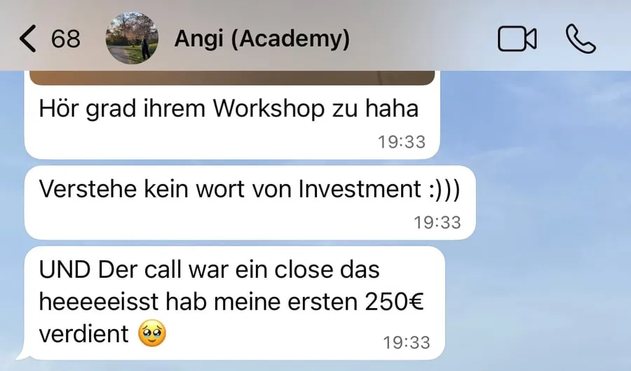 Kundenstimme über die SheEarnsGlobal Academy