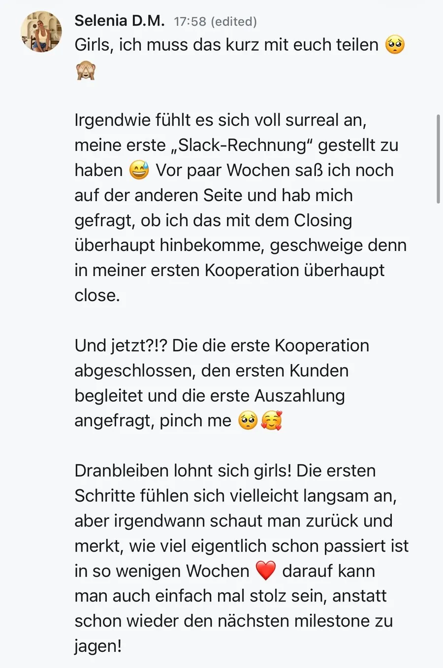 Kundenstimme über die SheEarnsGlobal Academy