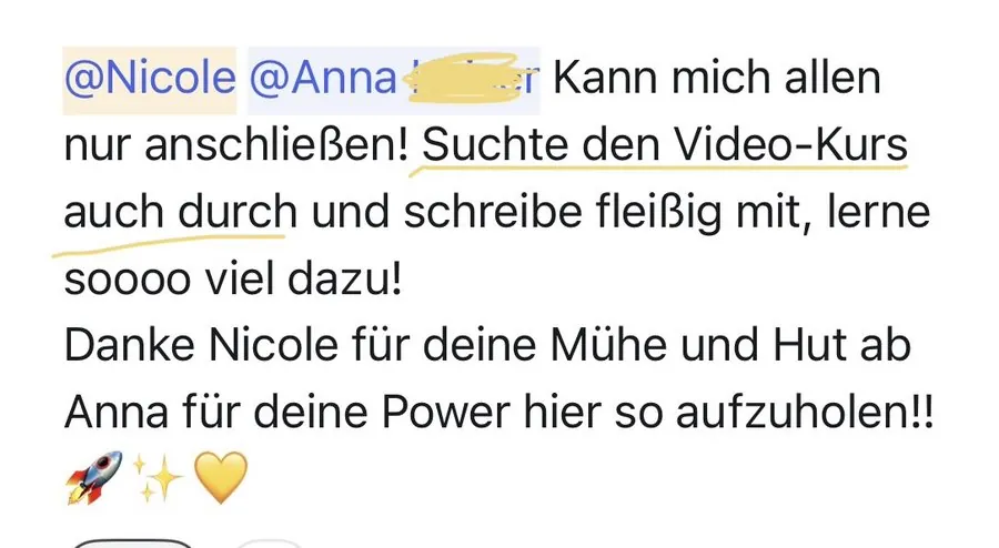 Kundenstimme über die SheEarnsGlobal Academy
